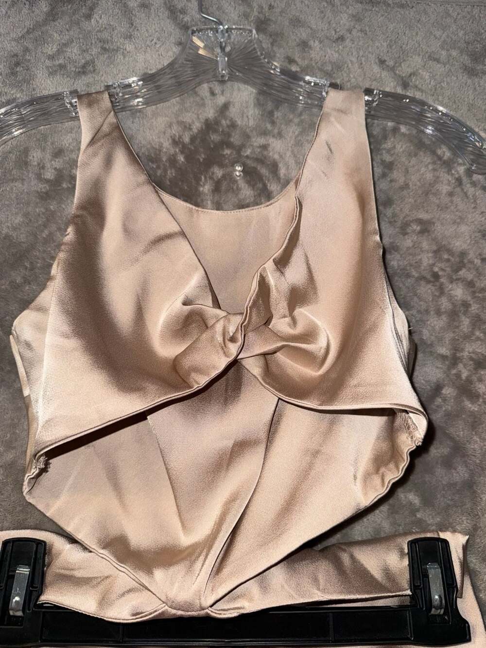 Hello Molly Champagne Satin Twist Cut-Out Maxi Dress - Picture 7 of 8